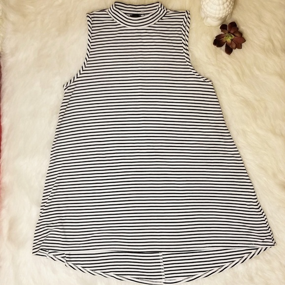 Moa Moa Long Striped Sleeveless Tunic Top - Picture 4 of 8